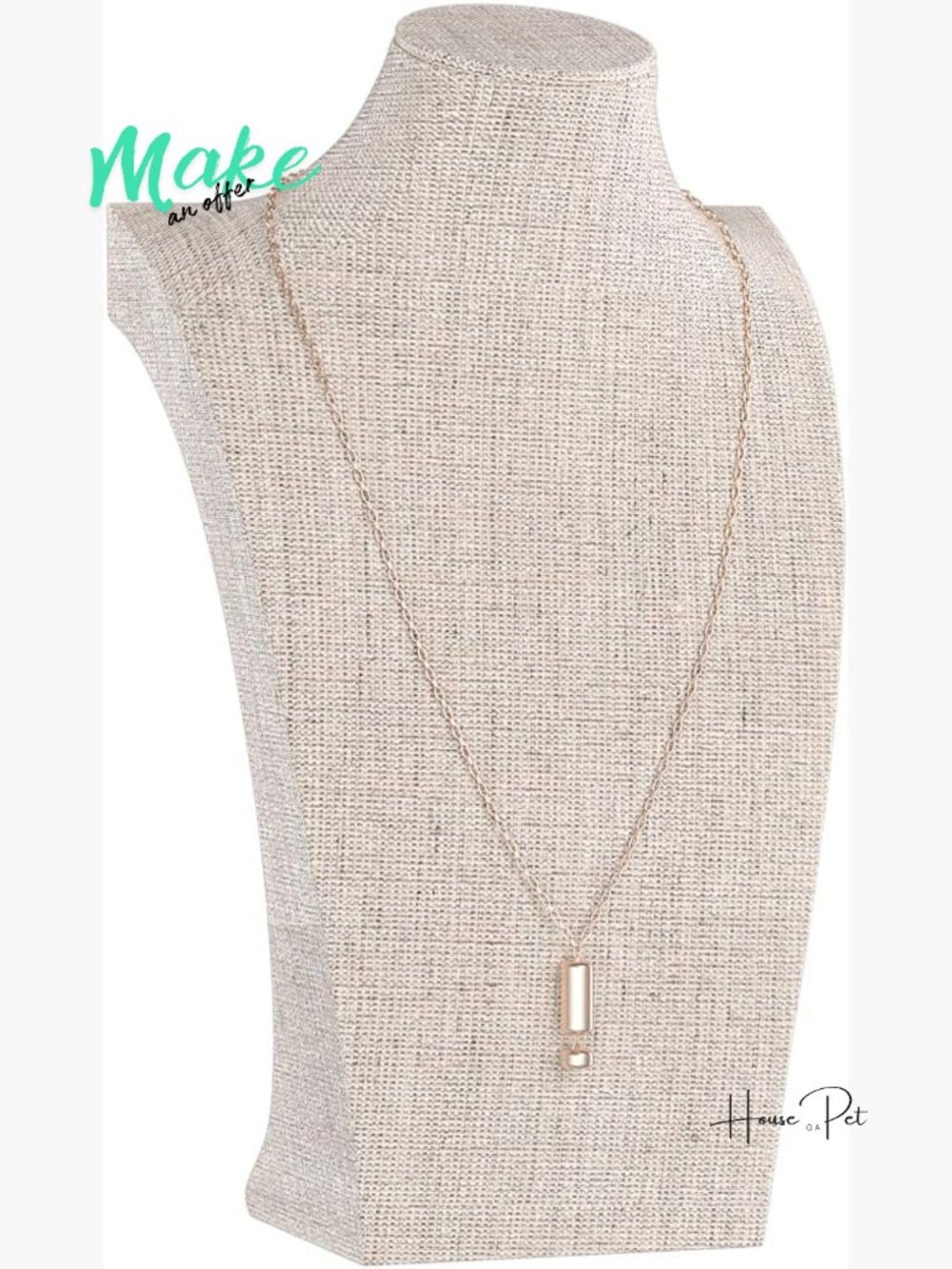 Linen Necklace Bust Display Stand Jewelry Organizer Holder